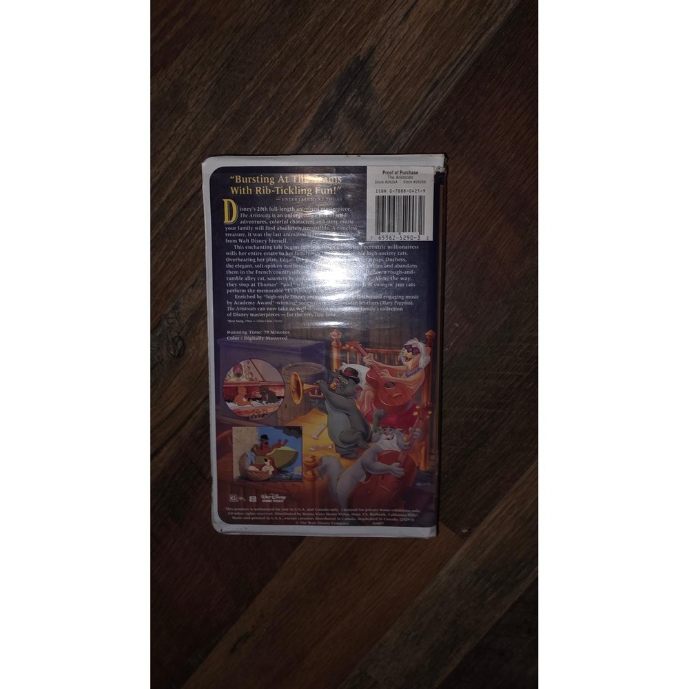 Walt Disney Masterpiece Collection The Aristocats VHS 2529 Clamshell Case - Picture 4 of 8